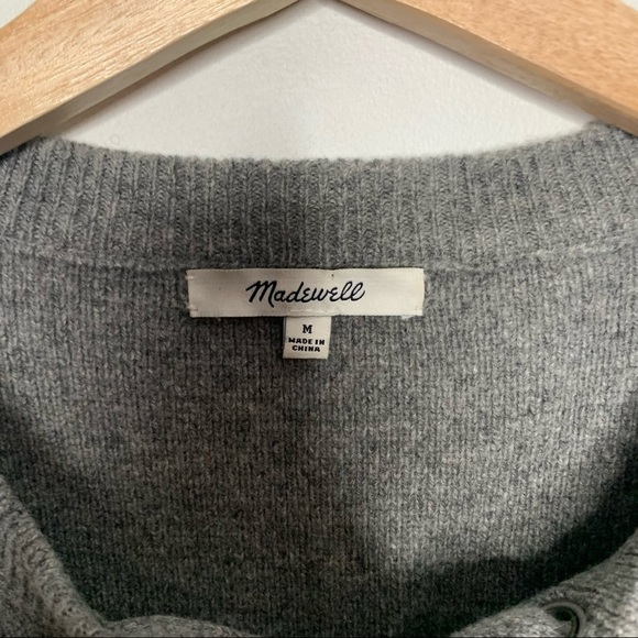 Madewell Gray Merino Wool Lace Up Pullover Sweater Women's Size Medium - Picture 8 of 8